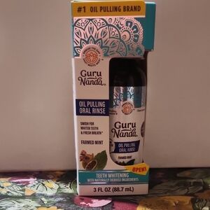 Guru Nanda Oil Pulling Oral Rinse - Farmed Mint 3 FL OZ NEW